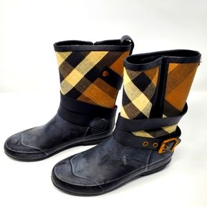 Burberry Holloway Moto Rain Boots